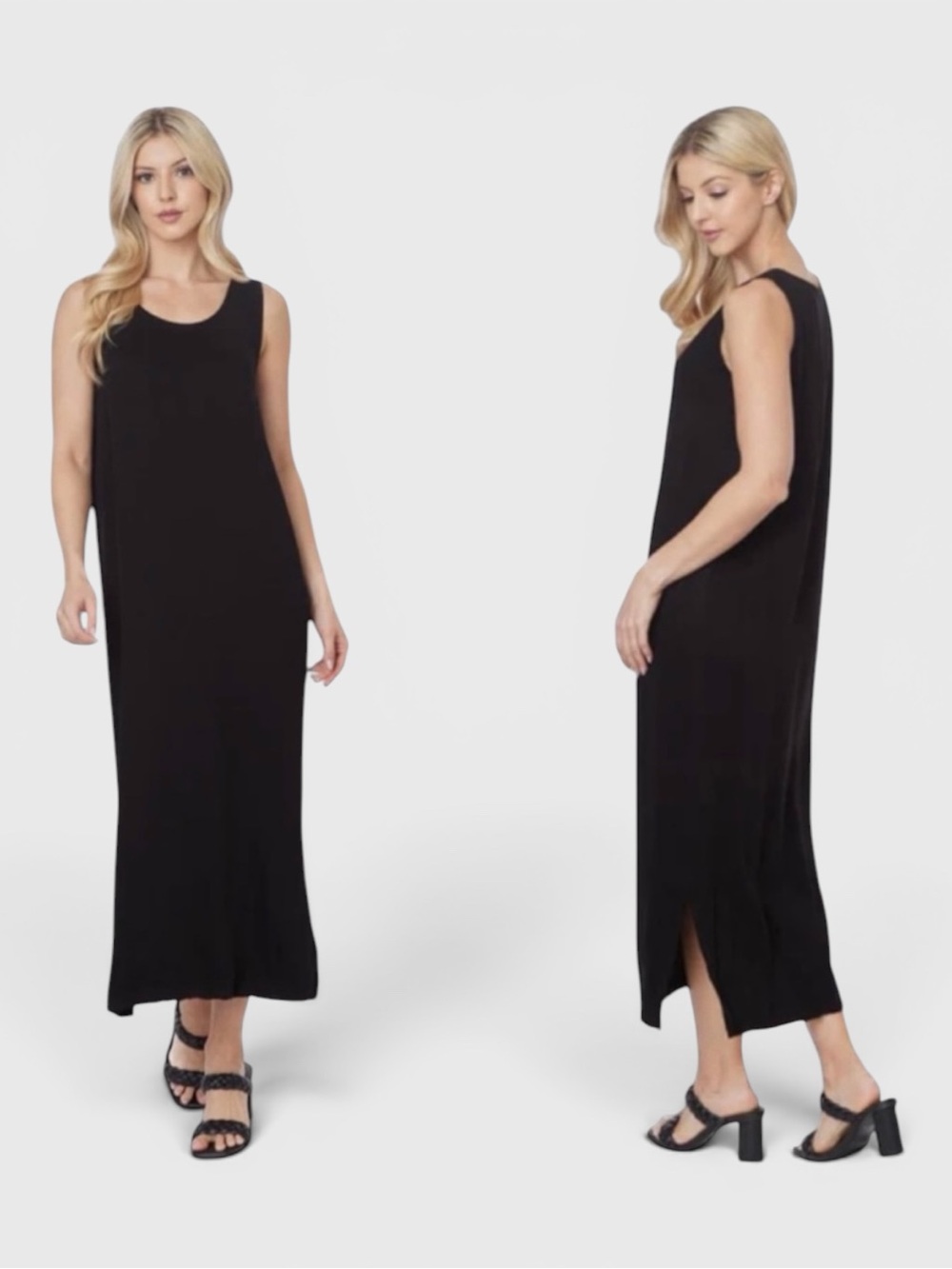 908 Tianello Tencel Rayon Black Sundress